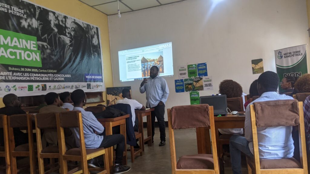 Sud-Kivu : les jeunes défenseurs d’environnement réunis au sein de la société civile environnementale se mobilise pour une terre sans pétrole